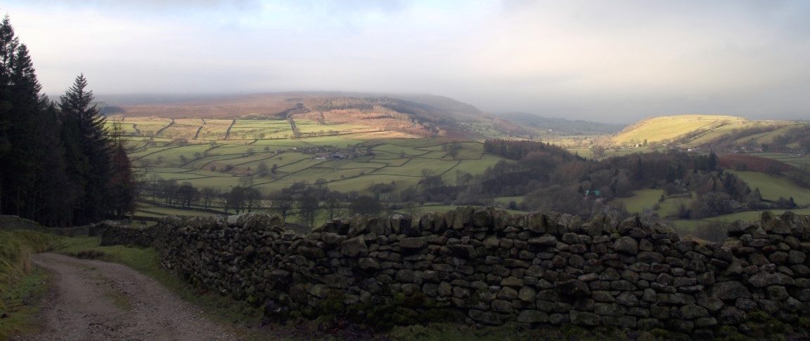 Wharfedale from Half Way Down Simon's Seat Towards Howgill